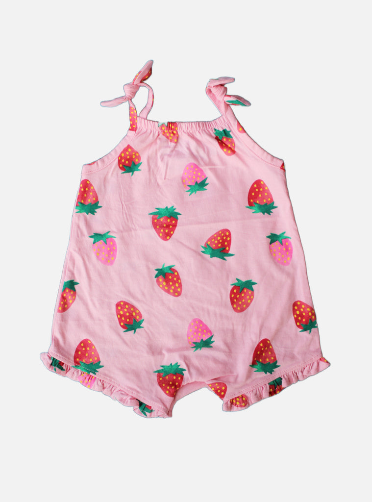 Baby Romper Pink Strawberry - Main Image
