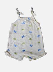 Baby Romper - (6 - 9 Months) Sandal Blue Yellow Butterfly