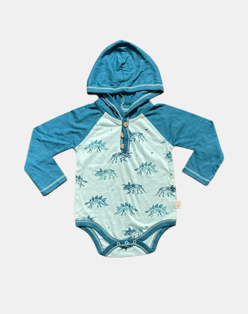 Baby Romper (6 - 12 Months) - Light Blue Dino's