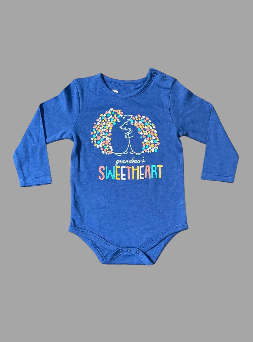 Baby Romper (9 - 12 Months) - Blue Sweet Heart