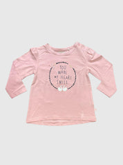 Baby T-Shirt (12 - 18 Months) - Pink Heart Smile