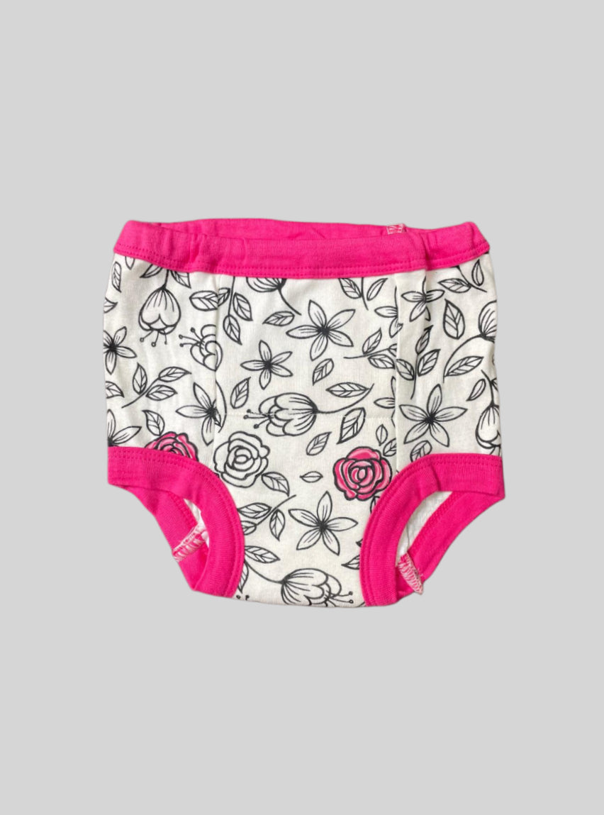 Baby Training Pants(18Months) - White With Pink Flowers