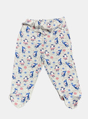 Baby footed pant - Grey Penguins