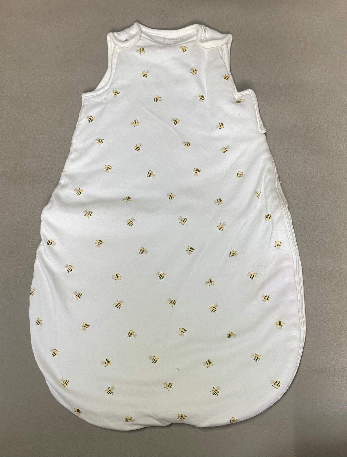 Baby sleeping bag - honey bee on white