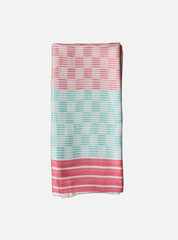 Bamboo Towel - Red Green Check Stripes
