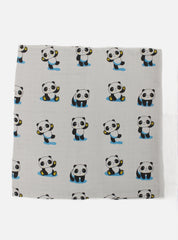 Big Muslin Towel - Grey Base Panda