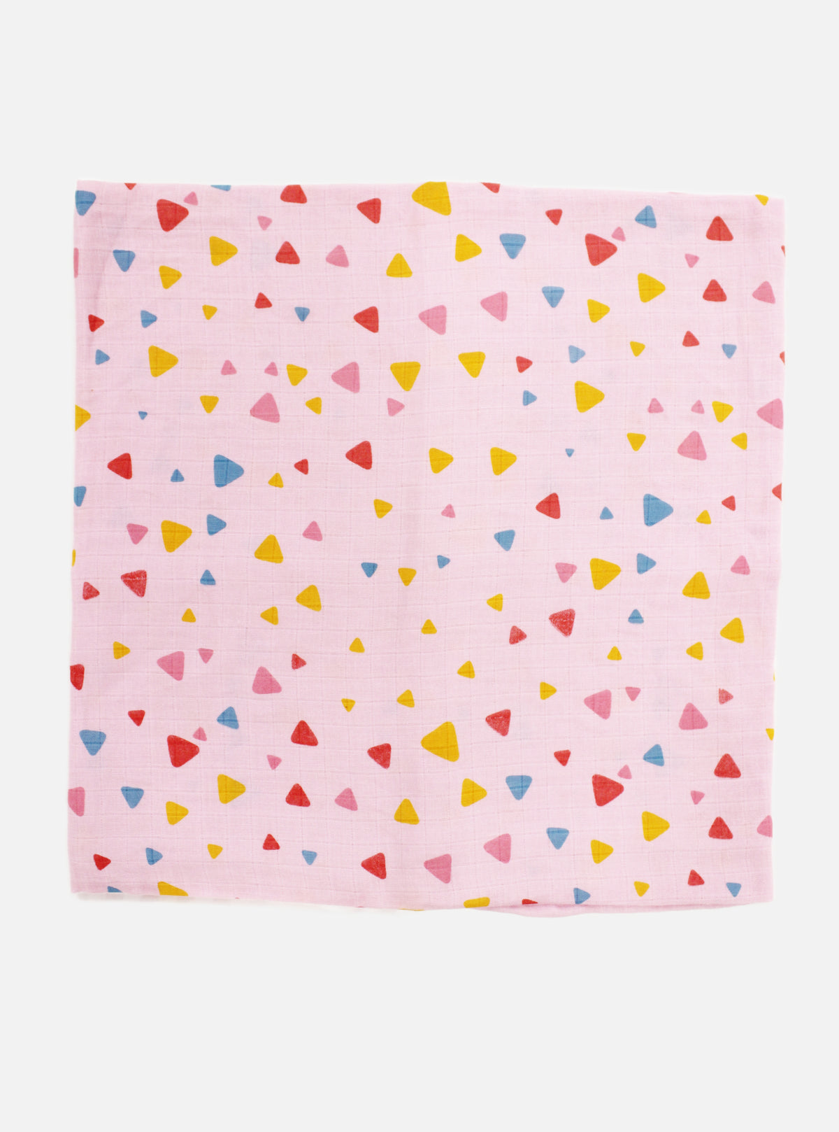 Big Muslin Towel - Pink Base Multicolour Triangles
