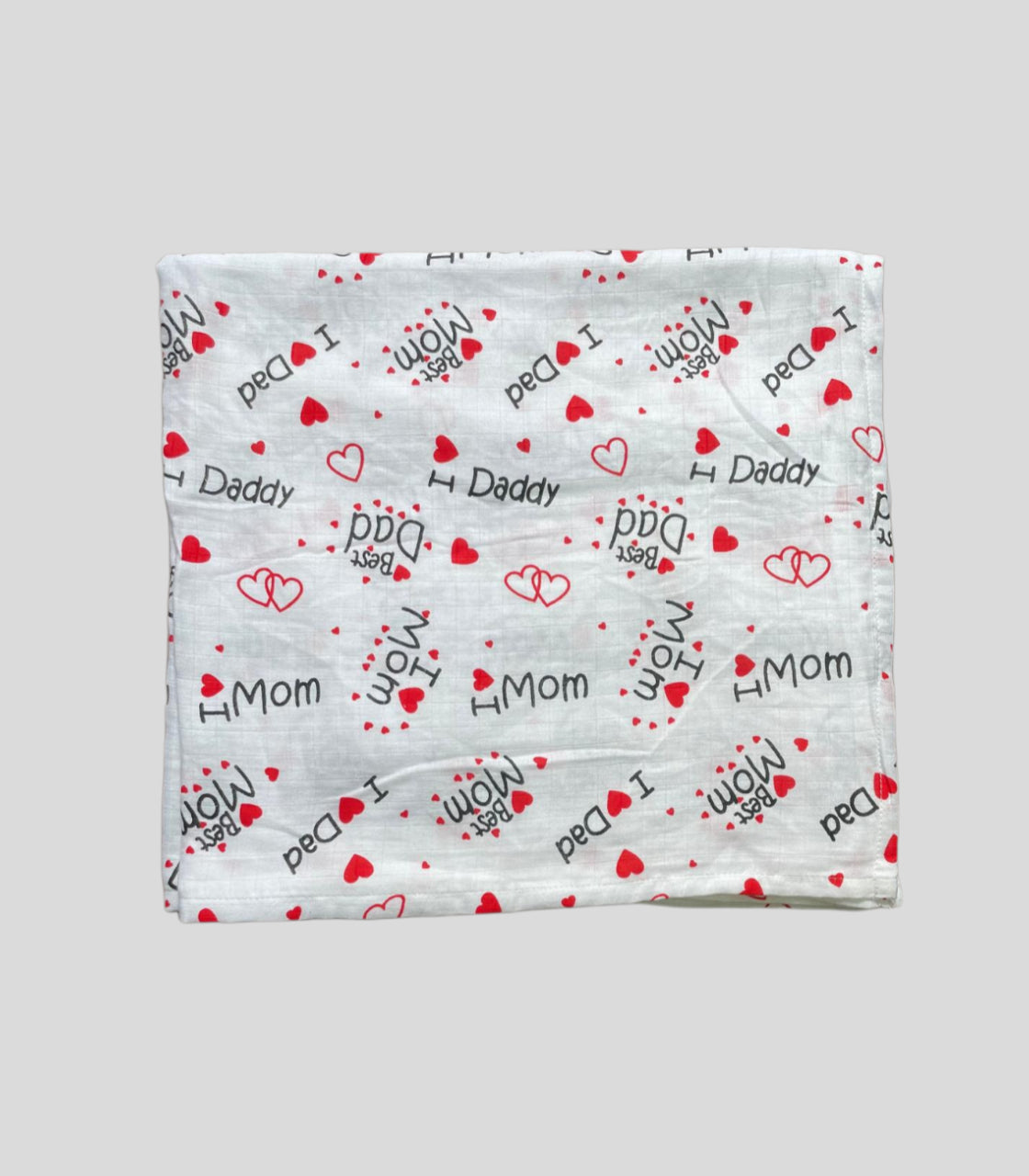 Big Muslin Towel -  White Base  Daddy Mom