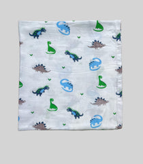 Big Muslin Towel -  White Base Dino