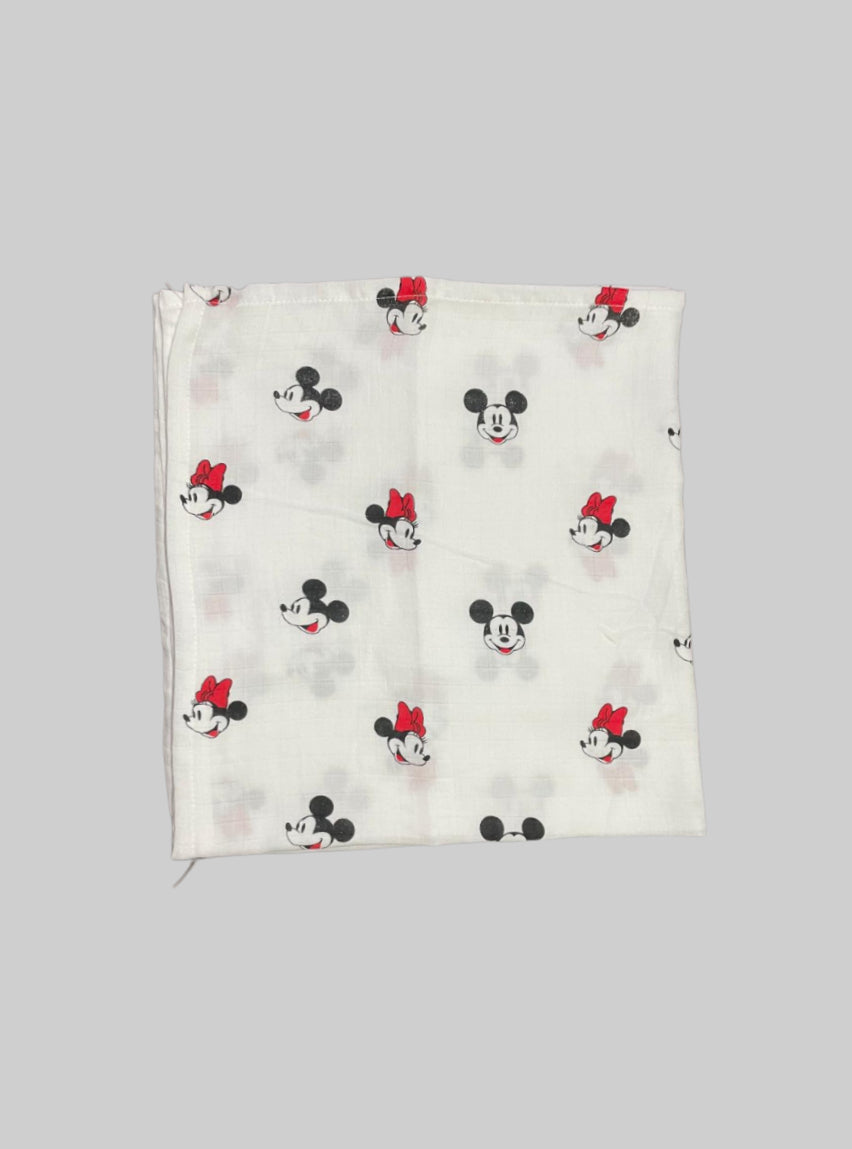 Big Muslin Towel - White Base Mickey