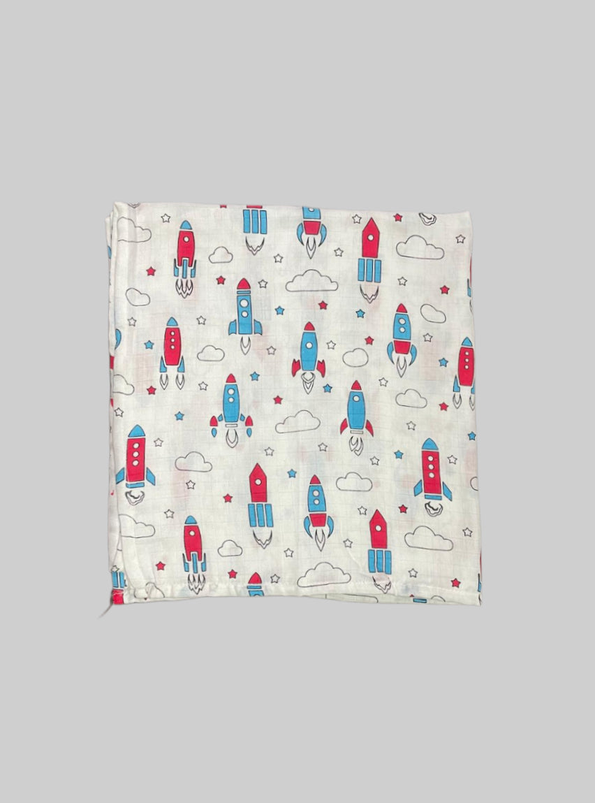 Big Muslin Towel -White Base Rocket