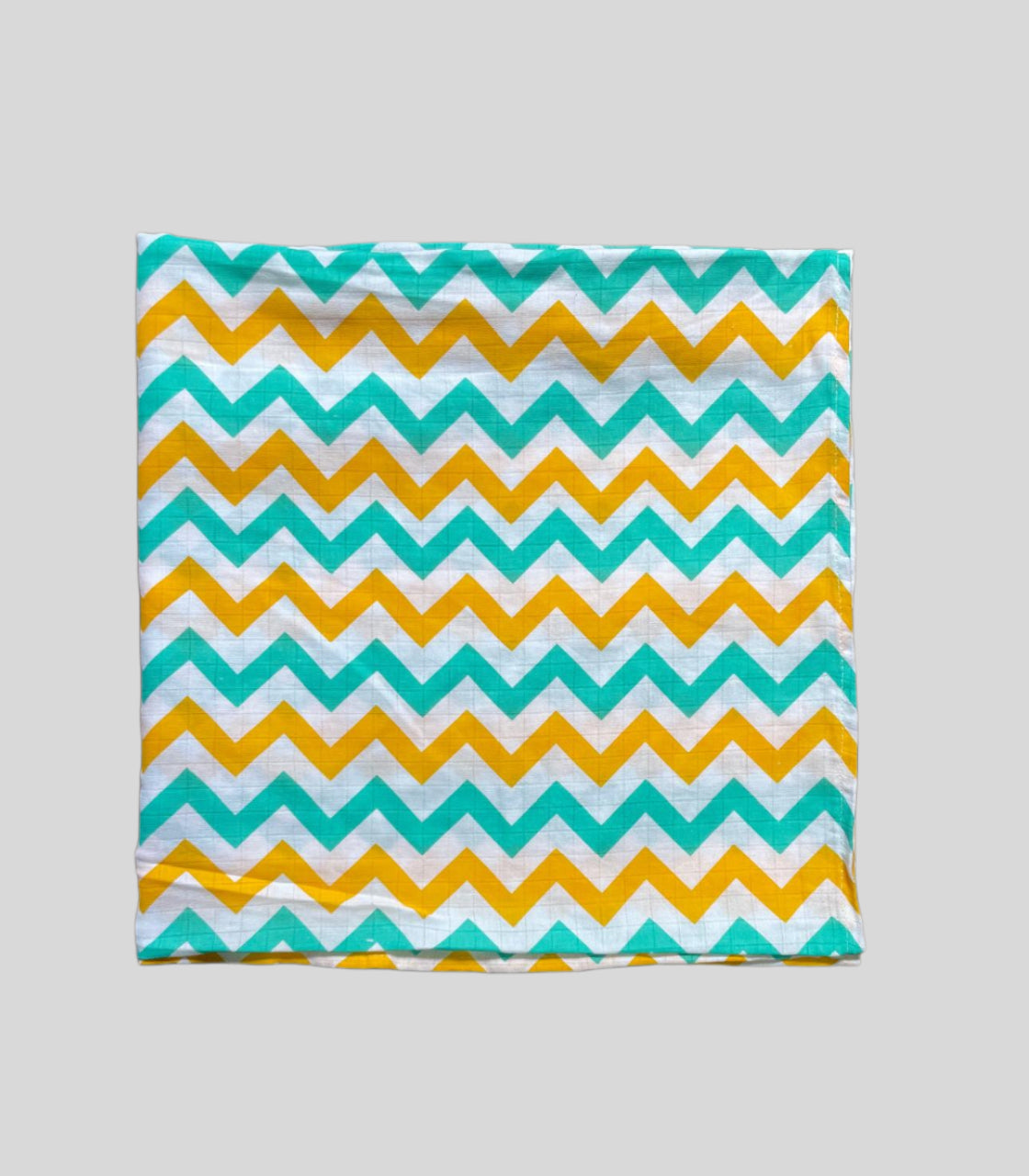 Big Muslin Towel -  White Base  Zigzag