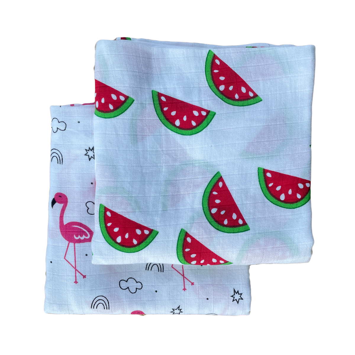 Big Muslin Towels - Watermelon Crane (Combo Pack 2)
