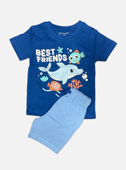 Boys Tee Shorts Set - Blue Best Friends Light Blue