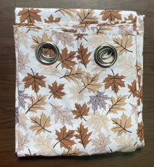 Cotton Door Curtain - Brown & Lite Brown Leaf
