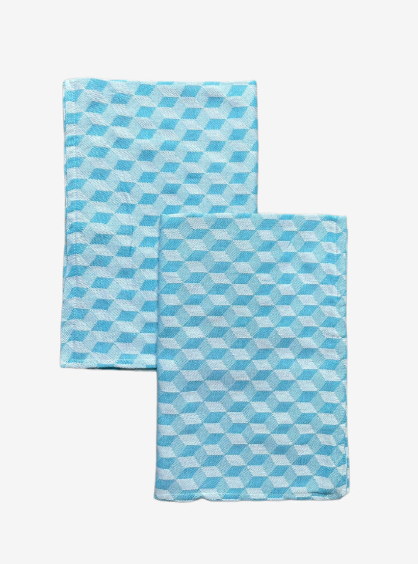 Cotton Pillow Cover - Sky Blue Diamond