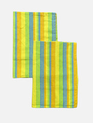 Cotton Pillow Cover - Yellow Blue Green Stripe's