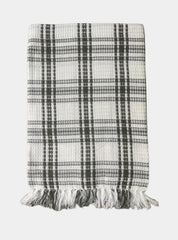 Cotton Towel - FY White Gray Big Check
