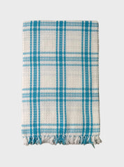 Cotton Towel - FY White Sky Blue Big Check