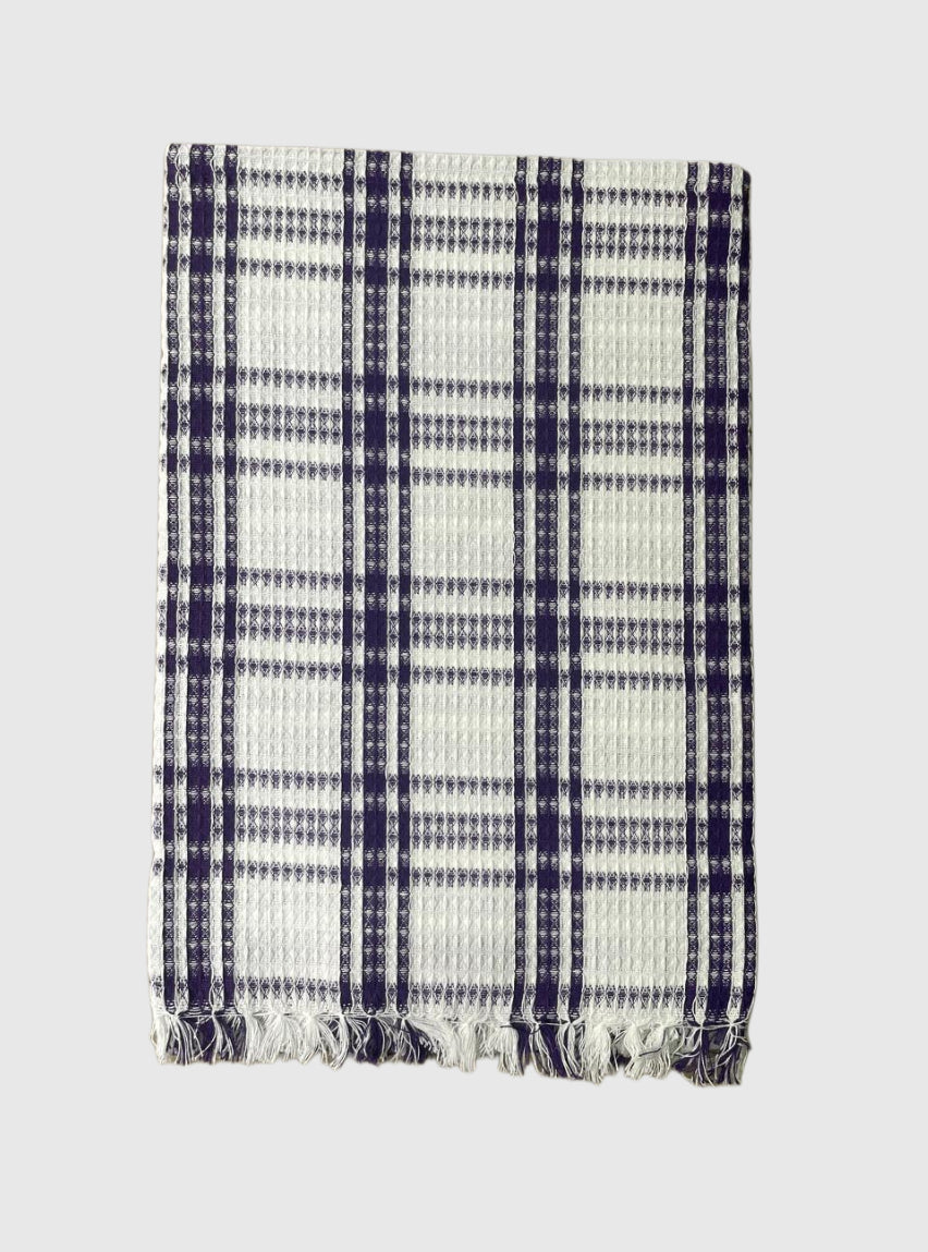 Cotton Towel - FY White Violet Big Check