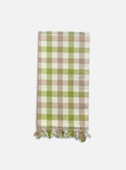 Cotton Towel - Green & Brown Small Check