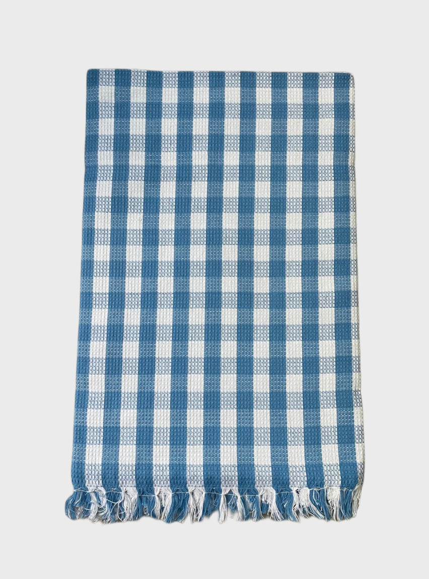 Cotton Towel - MK Blue White Small Check
