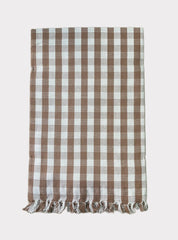 Cotton Towel - MK Brown White Small Check