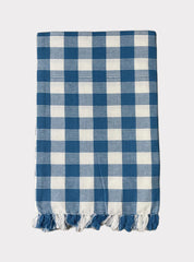 Cotton Towel - MK Drak Blue White Box Check