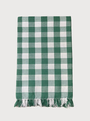 Cotton Towel - MK Green White Box Check