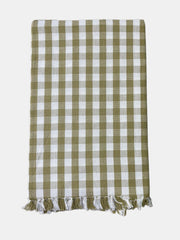 Cotton Towel - MK Olive  White Check