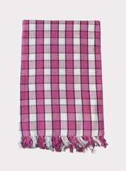 Cotton Towel - MK Pink White Maroon Line Check