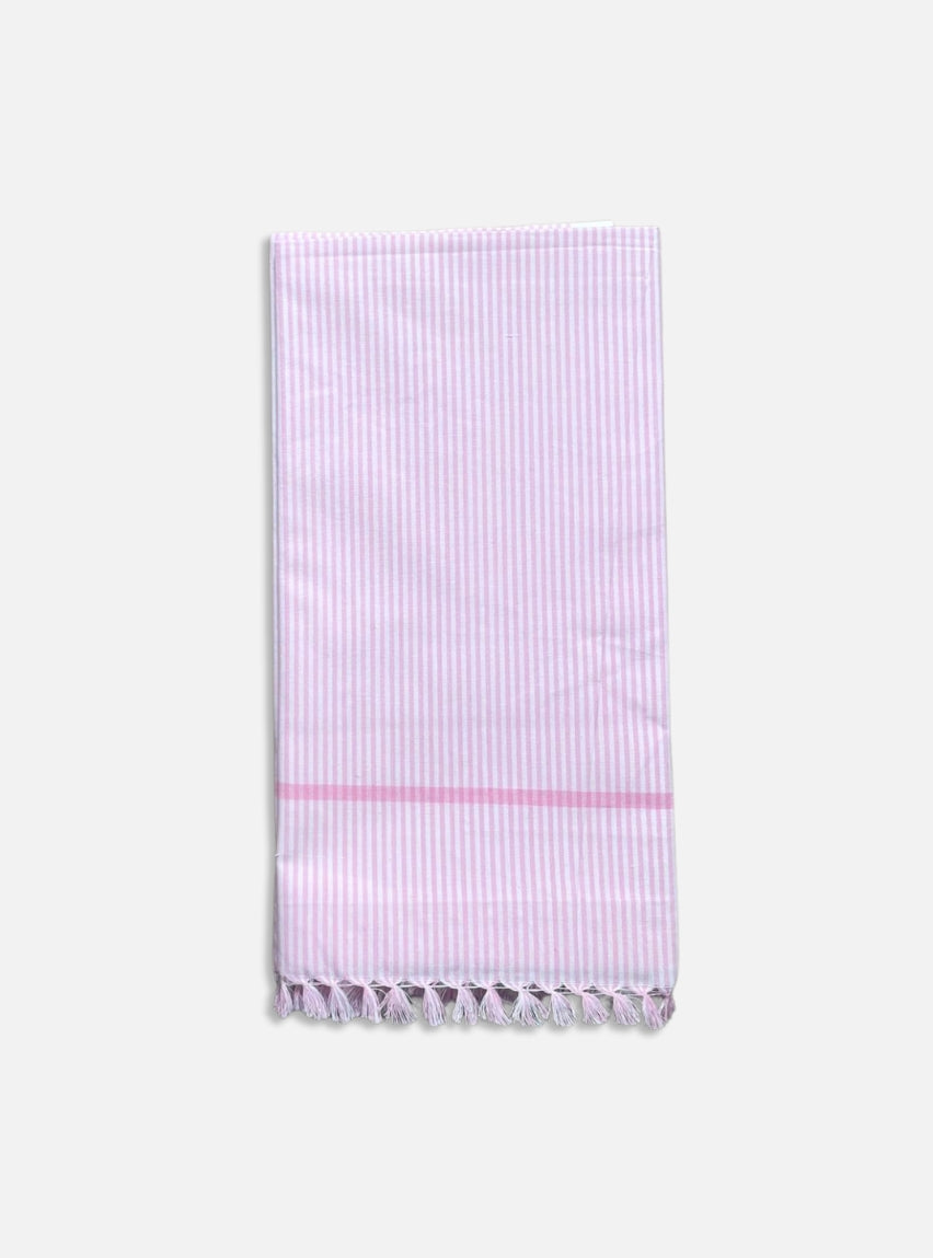 Cotton Towel - Pink White Strip