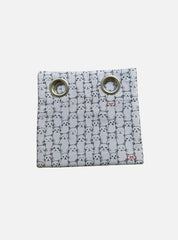 Cotton door curtain - black kitty in white
