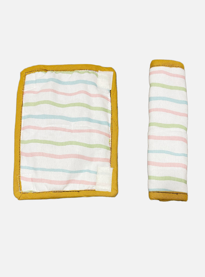 Fridge Handle Cover - 9 Inch - White Colours Line Yellow Border
