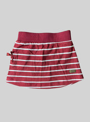 Girls Skirt (6-9Months)- Maroon White Stripe