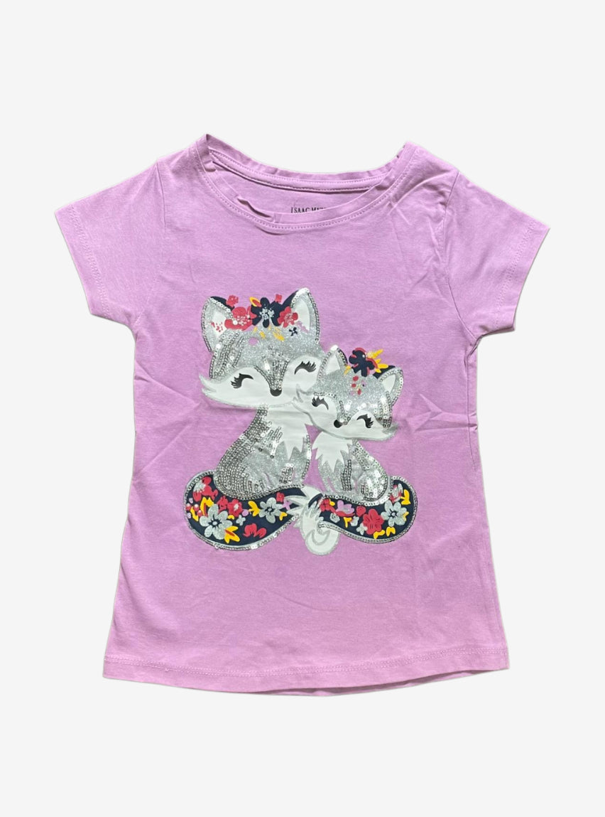 Girls T-Shirt - Violet Cute Cat's