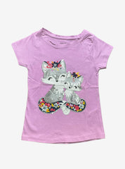 Girls T-Shirt - Violet Cute Cat's