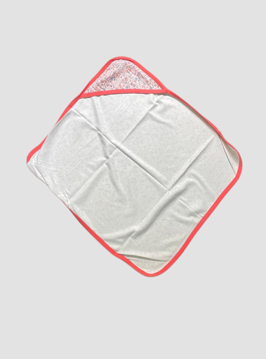 Hooded  Cap Towel - Pink Base Flowers
