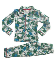 Full Sleeve Night Suit Pant Set multicolor - Green Leaves
