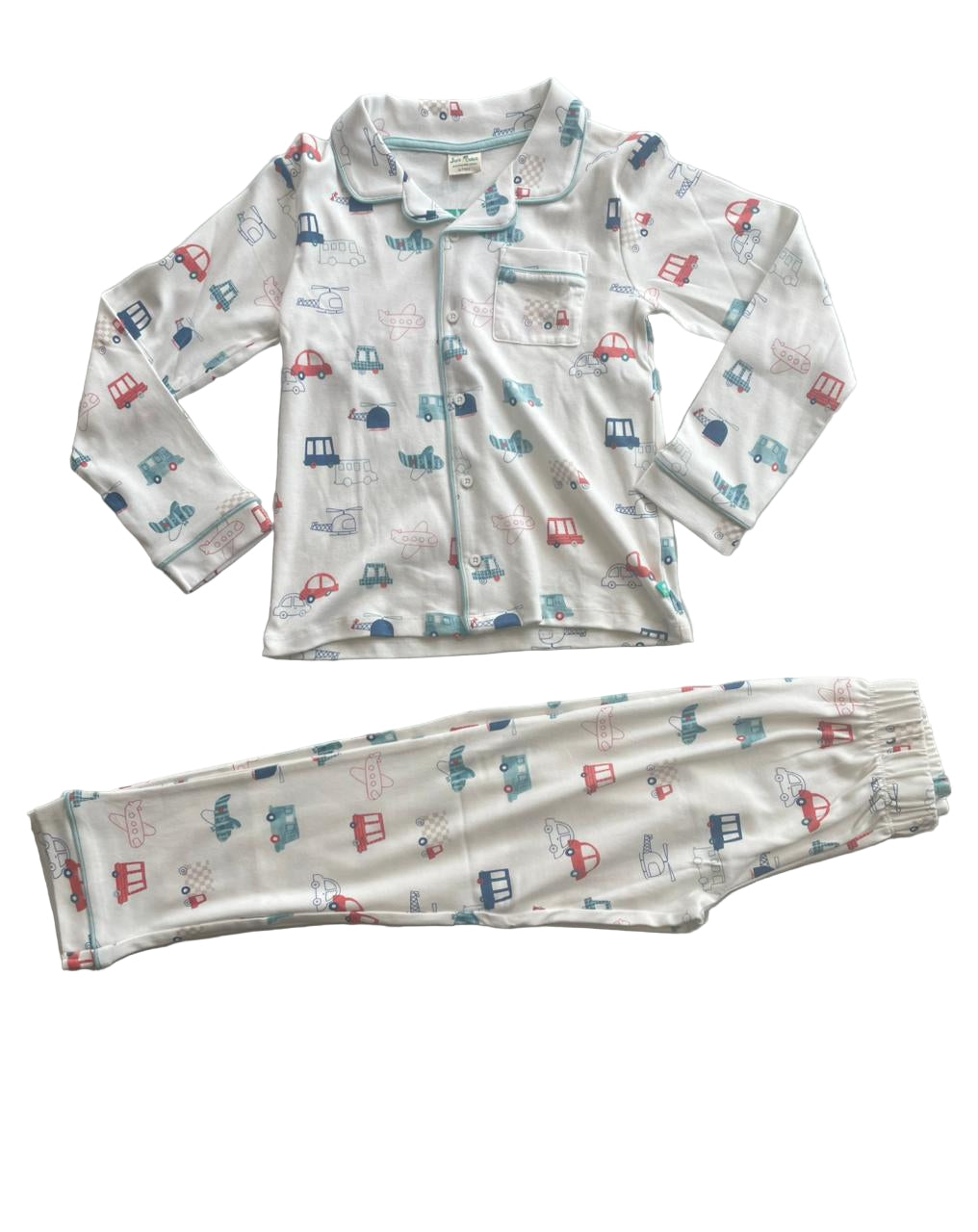 Full Sleeve Night Suit Pant Set white - Multicolor Car