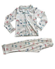 Full Sleeve Night Suit Pant Set white - Multicolor Car