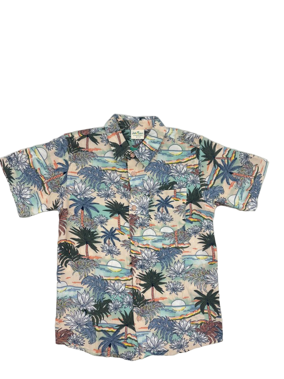 half sleeve shirt - Boys Contemporary Floral Opaque Printed Casual Shirt