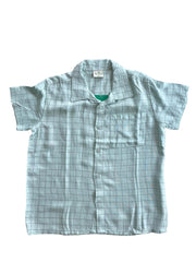 half sleeve shirt Navy Blue -  plaid design