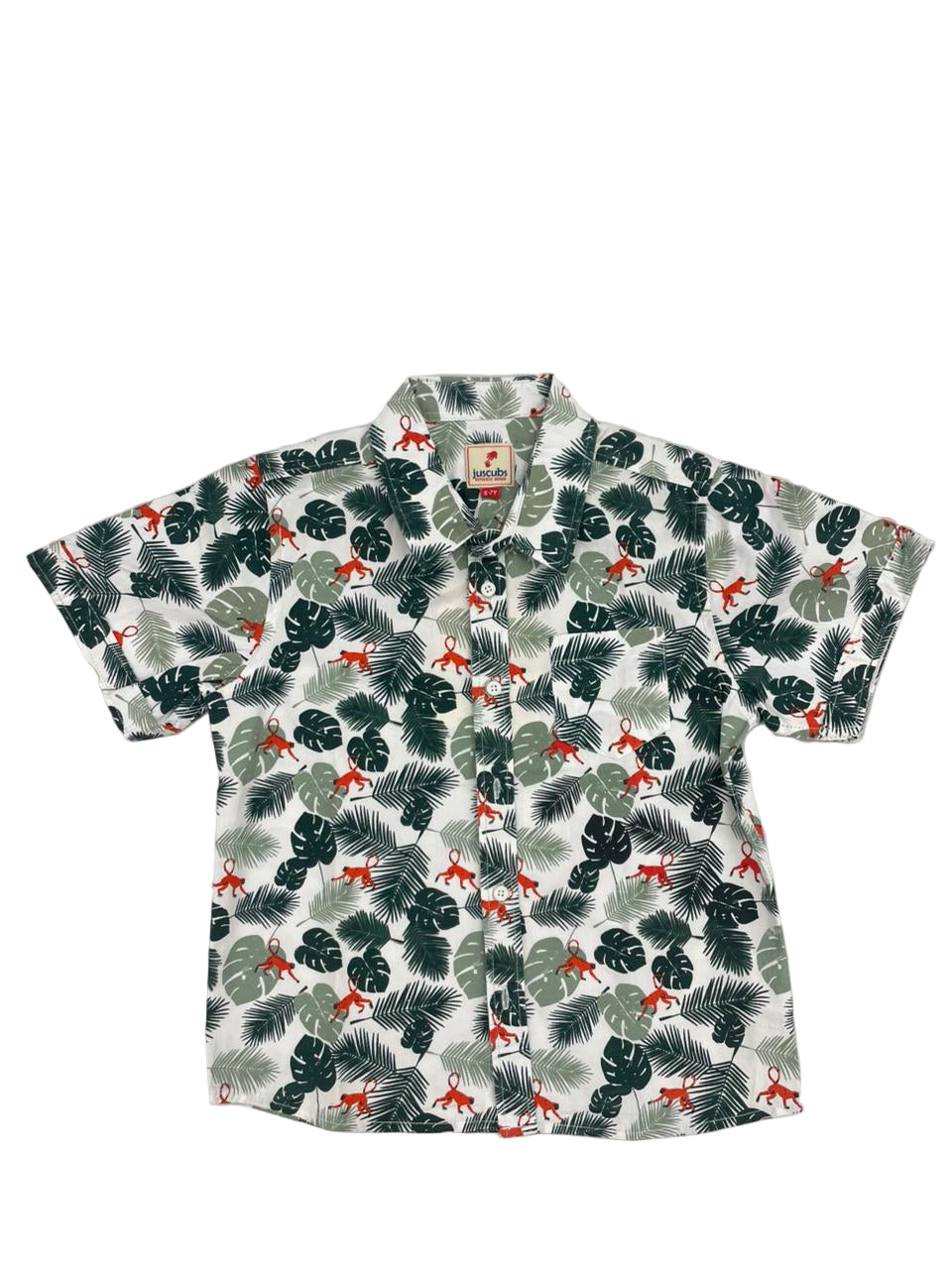 half sleeve shirt Navy white - orange mankey