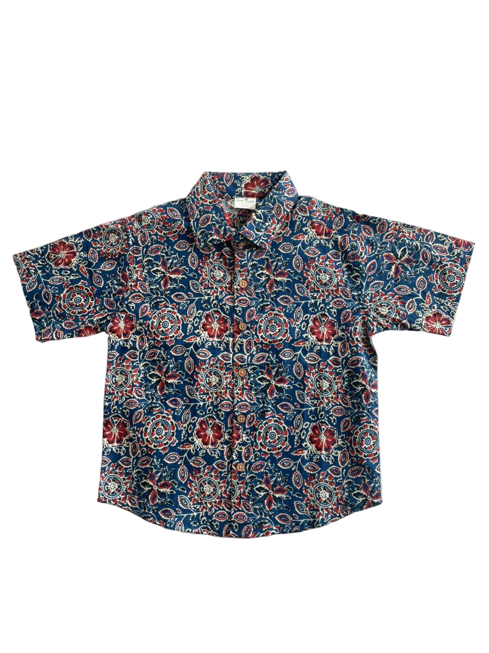 half sleeve shirt kids- indigo blue