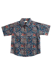 half sleeve shirt kids- indigo blue