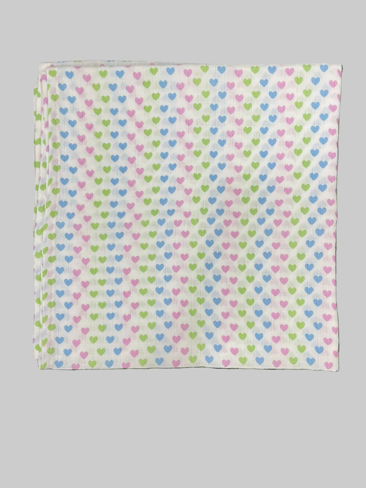 Big Muslin Towel - Multicolor Heart Print