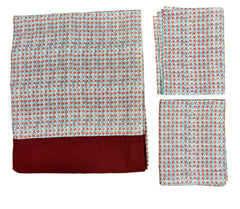 King Size Border Bedspread - flowers and red border