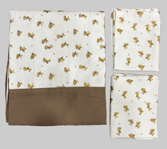 King Size Border Bedspread - white base & brown border