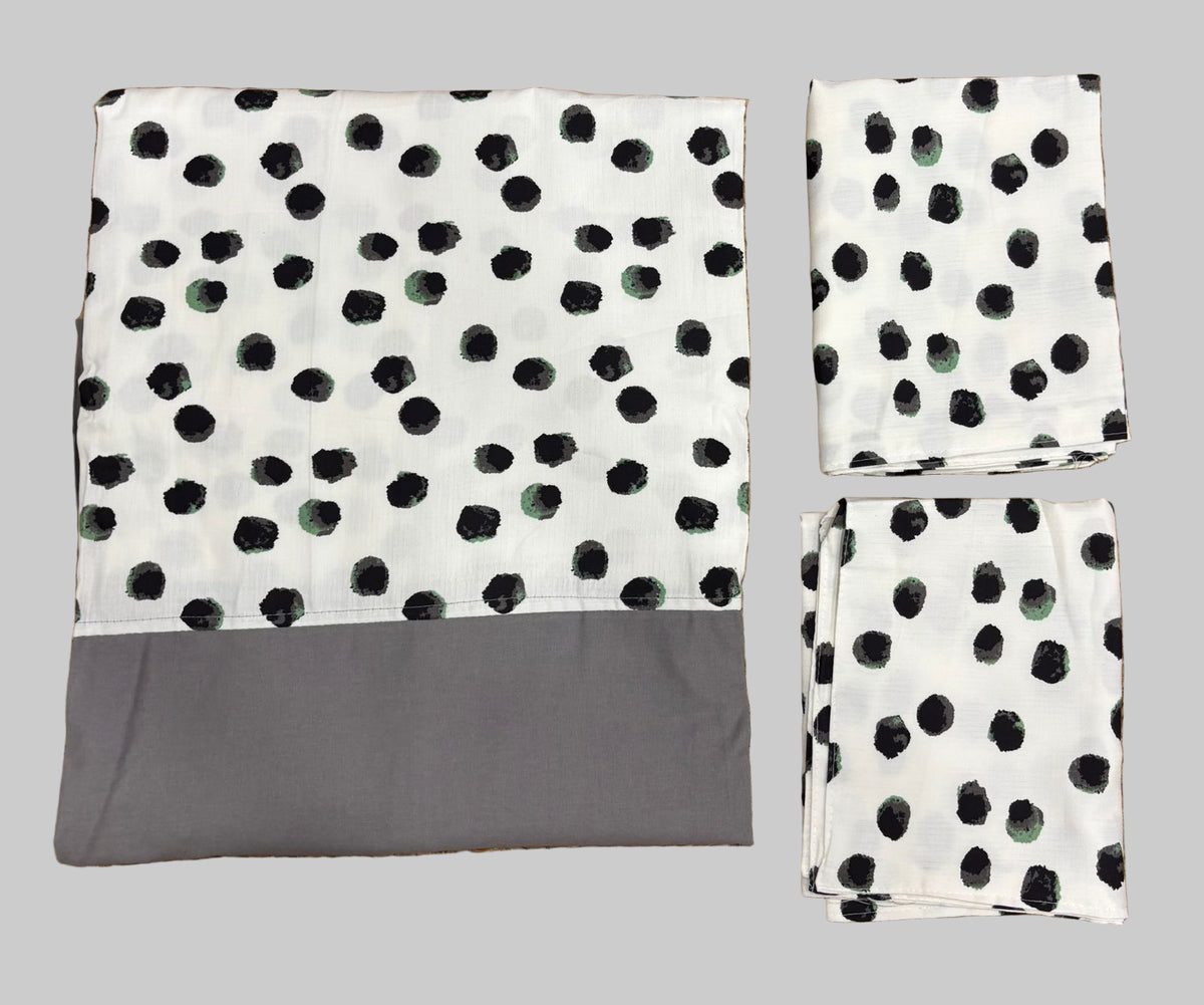 King Size Border Bedspread - white base and gray border